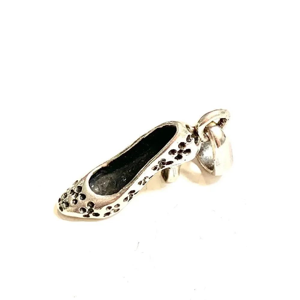 .925 Ornate High Heel Shoe Sterling Silver Jewelry Charm #shoes #shoe collector